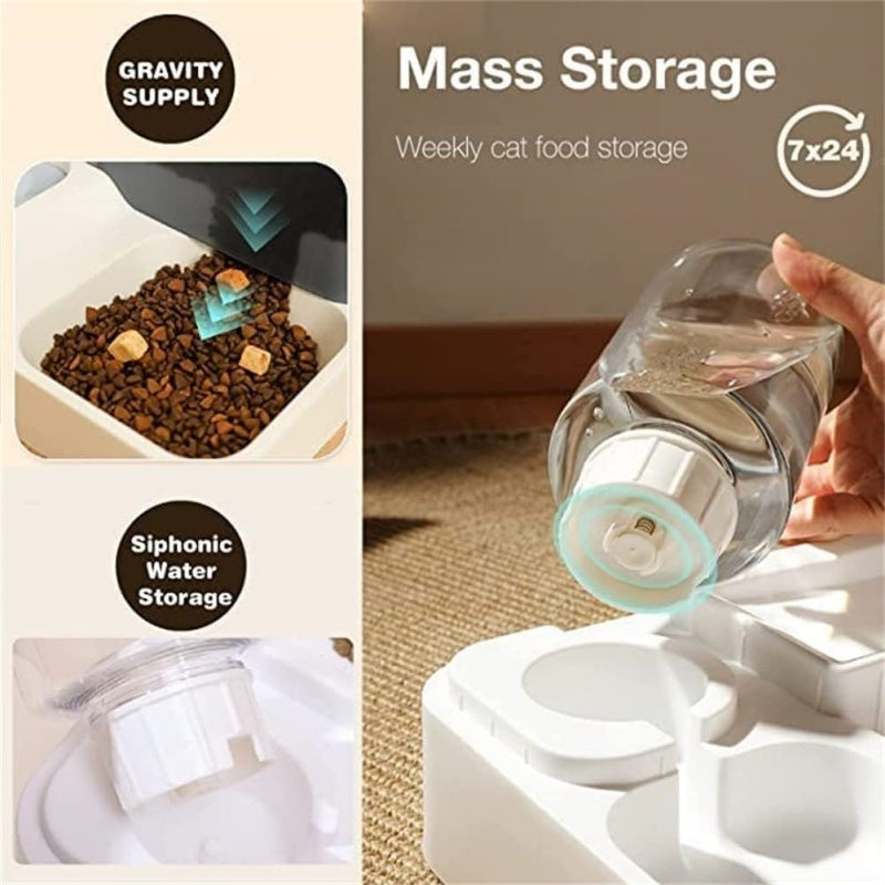 2-in-1 automatic pet feeder and water dispenser – gravity – UK stock – free delivery