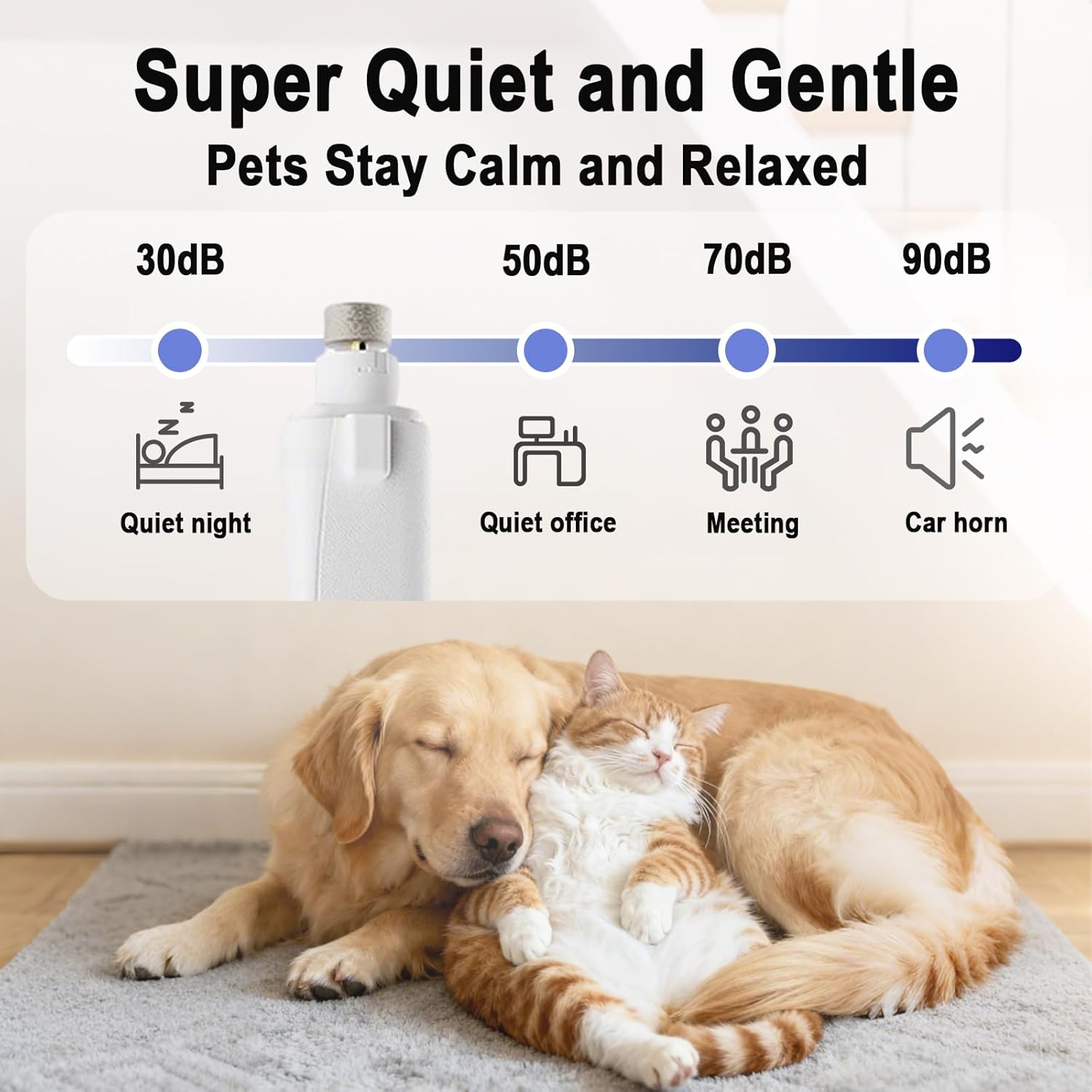 2‑in‑1 pet nail clipper grinder – LED safety – UK stock – free delivery