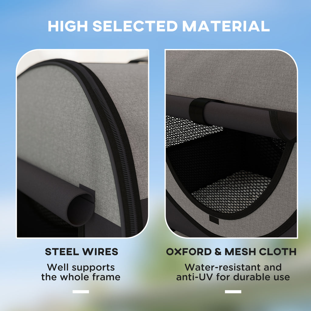 Foldable soft pet carrier - Black/Grey - UK stock - Free Delivery