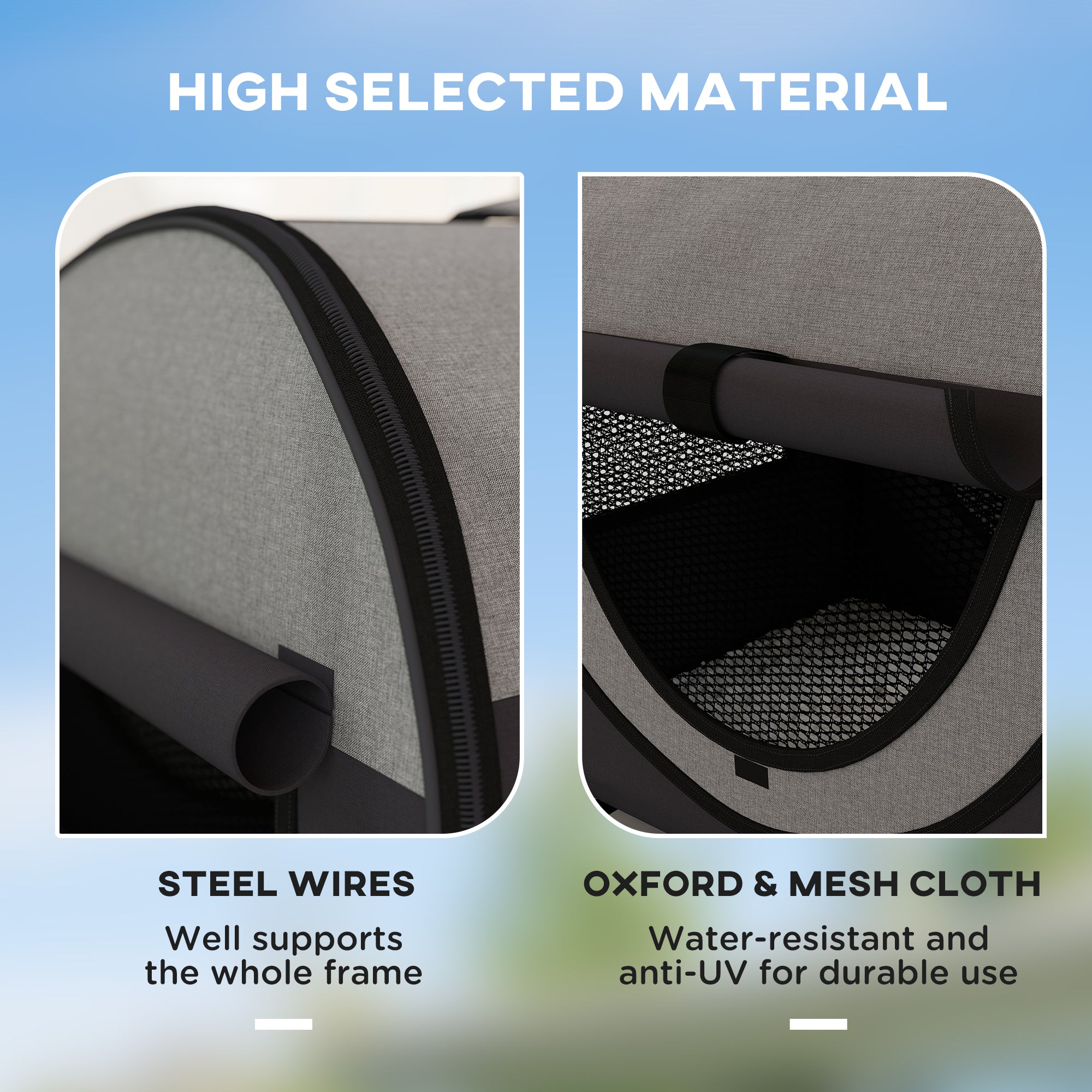 Foldable soft pet carrier - Black/Grey - UK stock - Free Delivery