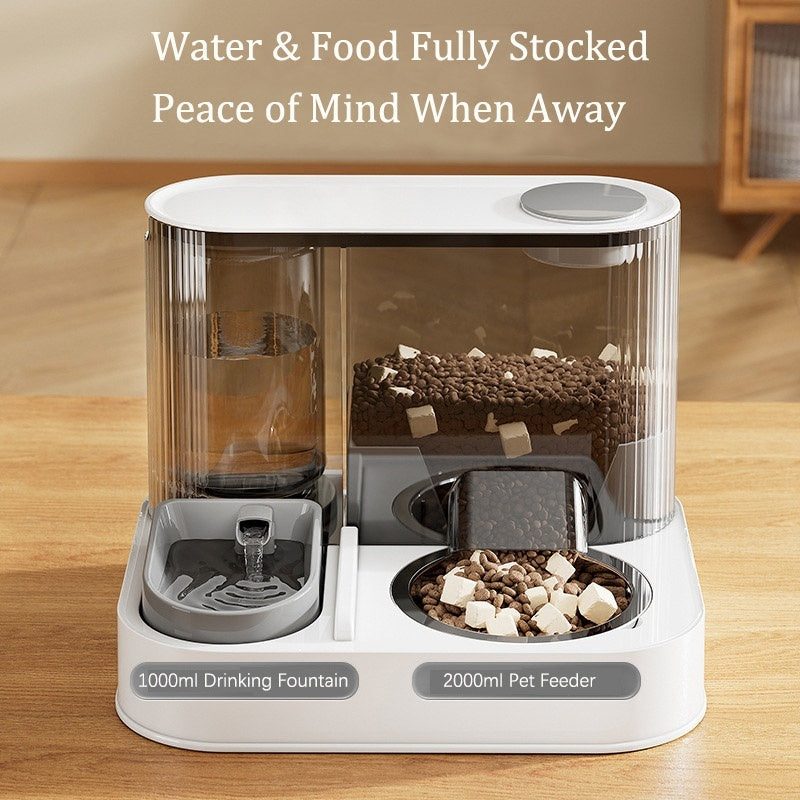 2-in-1 automatic pet feeder and water dispenser – gravity – UK stock – free delivery