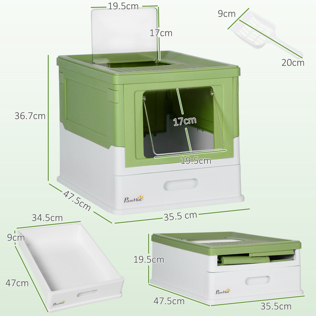 Light green hooded cat litter box – easy clean – UK stock – free delivery