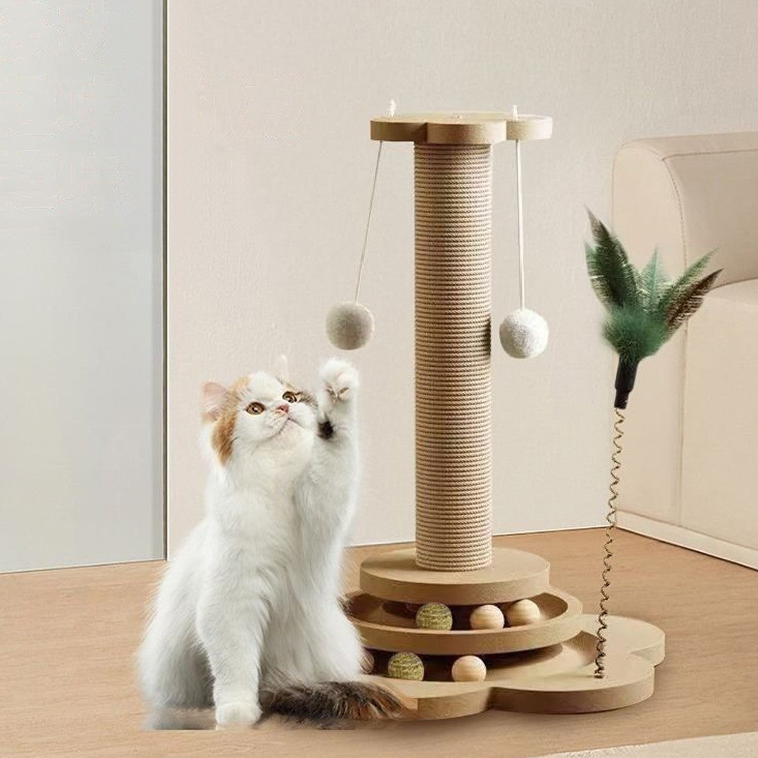 Cat scratching post with toys – UK stock – Free delivery 
