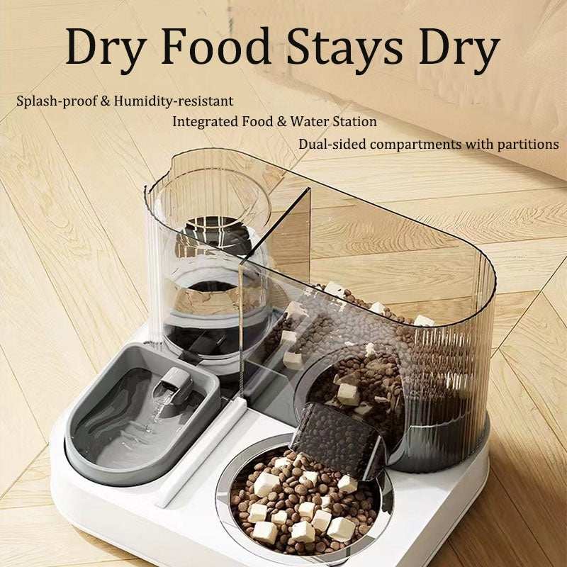 2-In-1 Automatic Pet Feeder & Water Dispenser ─ Gravity ─ 2L Food 1L Water