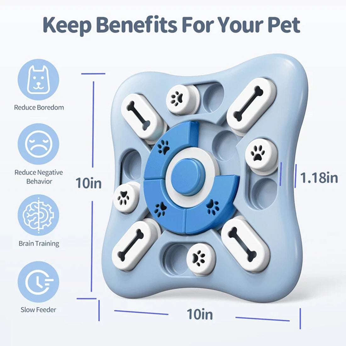 Interactive dog puzzle toy – treat dispenser mental enrichment – blue – UK stock – free delivery
