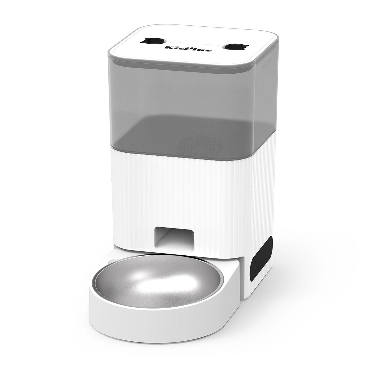 4L Smart Automatic Pet Feeder — App Control, Timer & Voice Recorder — Stainless Steel Bowl — White