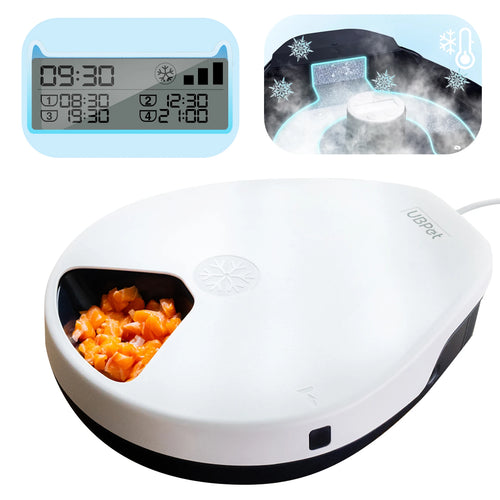 Automatic pet feeder with cooling – wet food safe – programmable timer – cats puppies – UK stock – free delivery