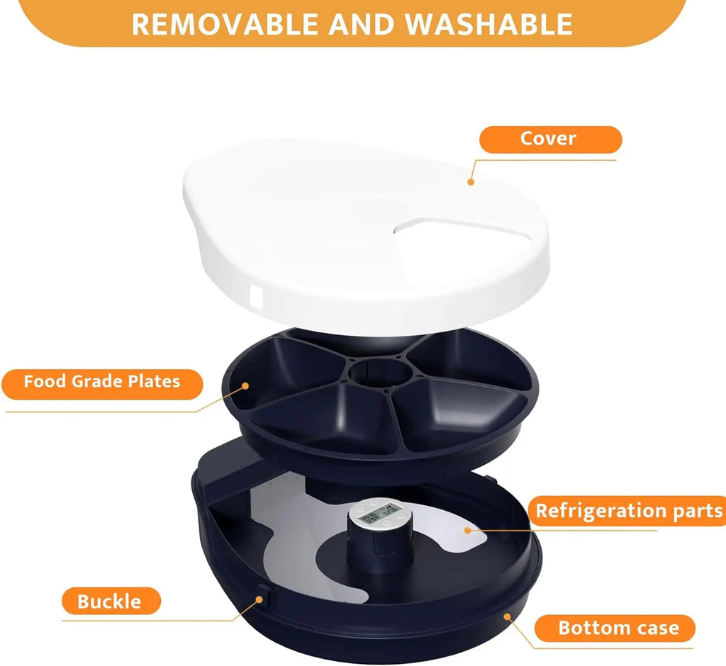 Automatic pet feeder with cooling – wet food safe – programmable timer – cats puppies – UK stock – free delivery