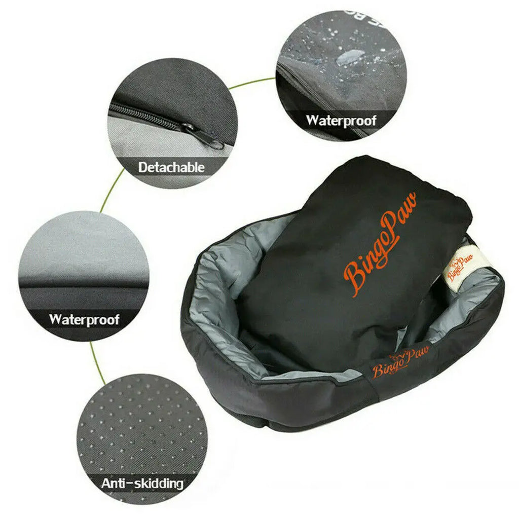 Orthopedic dog bed – waterproof Oxford cloth – black – L XL XXL – large breeds – UK stock – free delivery