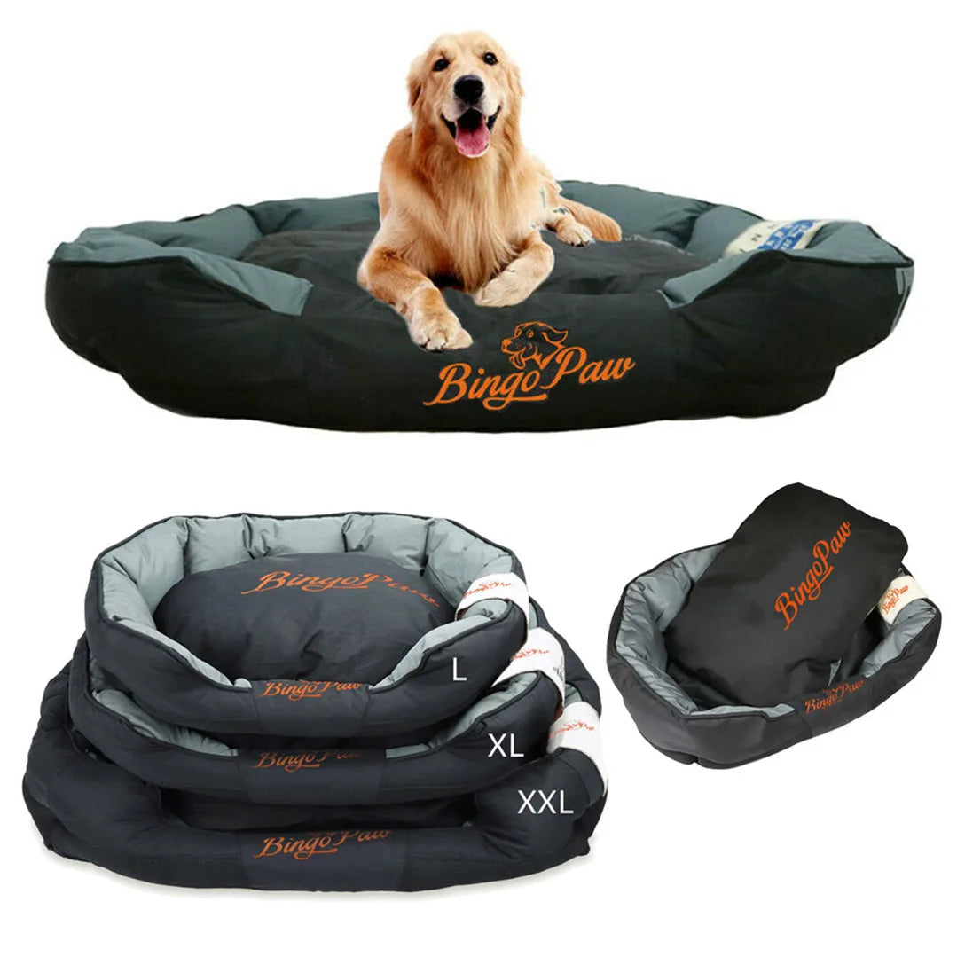 Orthopedic dog bed – waterproof Oxford cloth – black – L XL XXL – large breeds – UK stock – free delivery