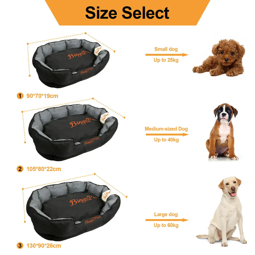 Orthopedic dog bed – waterproof Oxford cloth – black – L XL XXL – large breeds – UK stock – free delivery