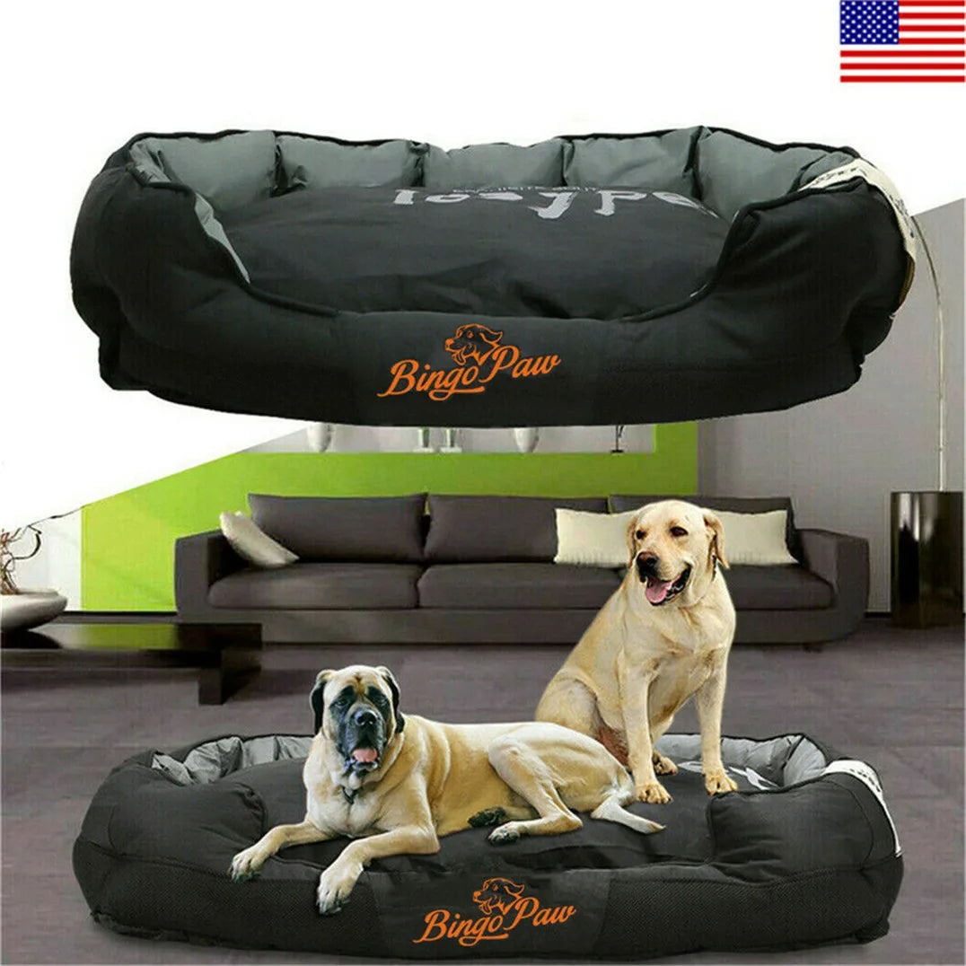 Orthopedic dog bed – waterproof Oxford cloth – black – L XL XXL – large breeds – UK stock – free delivery