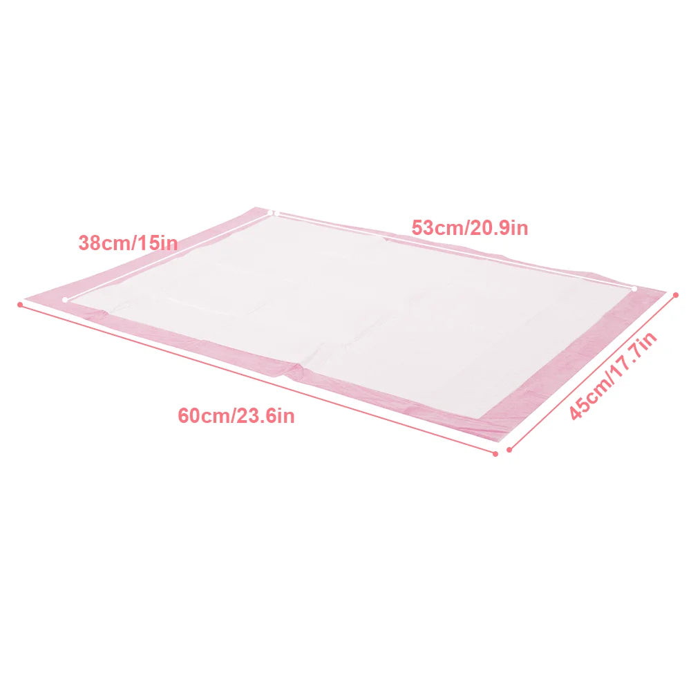 50 Pack Disposable Puppy Training Pads — Quick-Dry Absorbent — 3 Sizes — Blue & Pink
