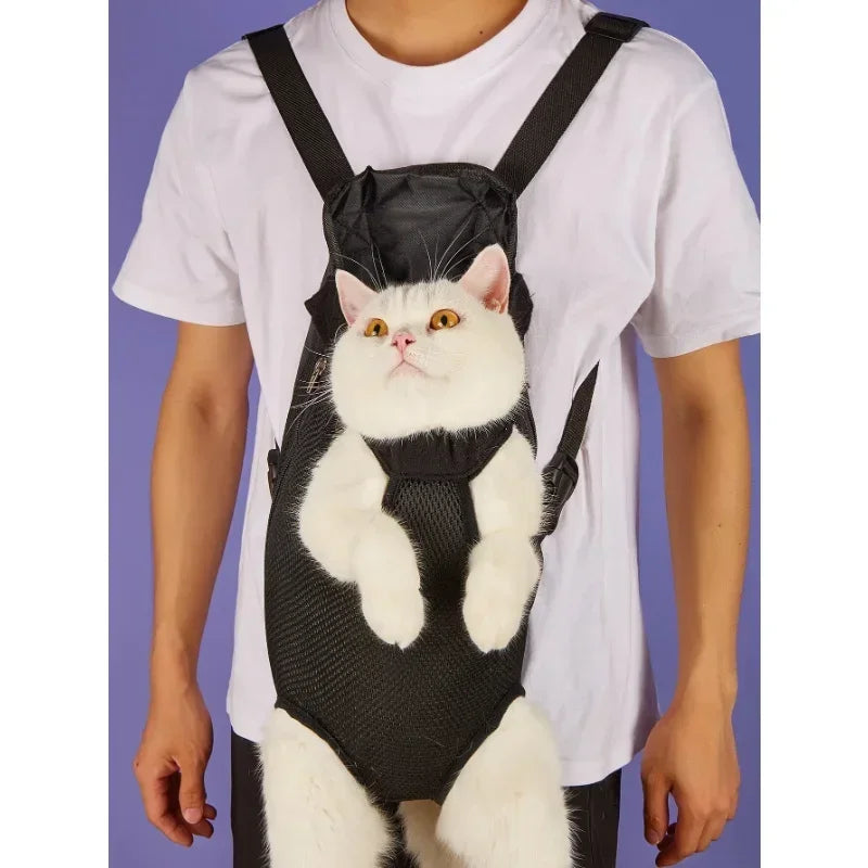 Breathable pet carrier backpack – cat small dog travel bag – pink black – 2 sizes – UK stock – free delivery