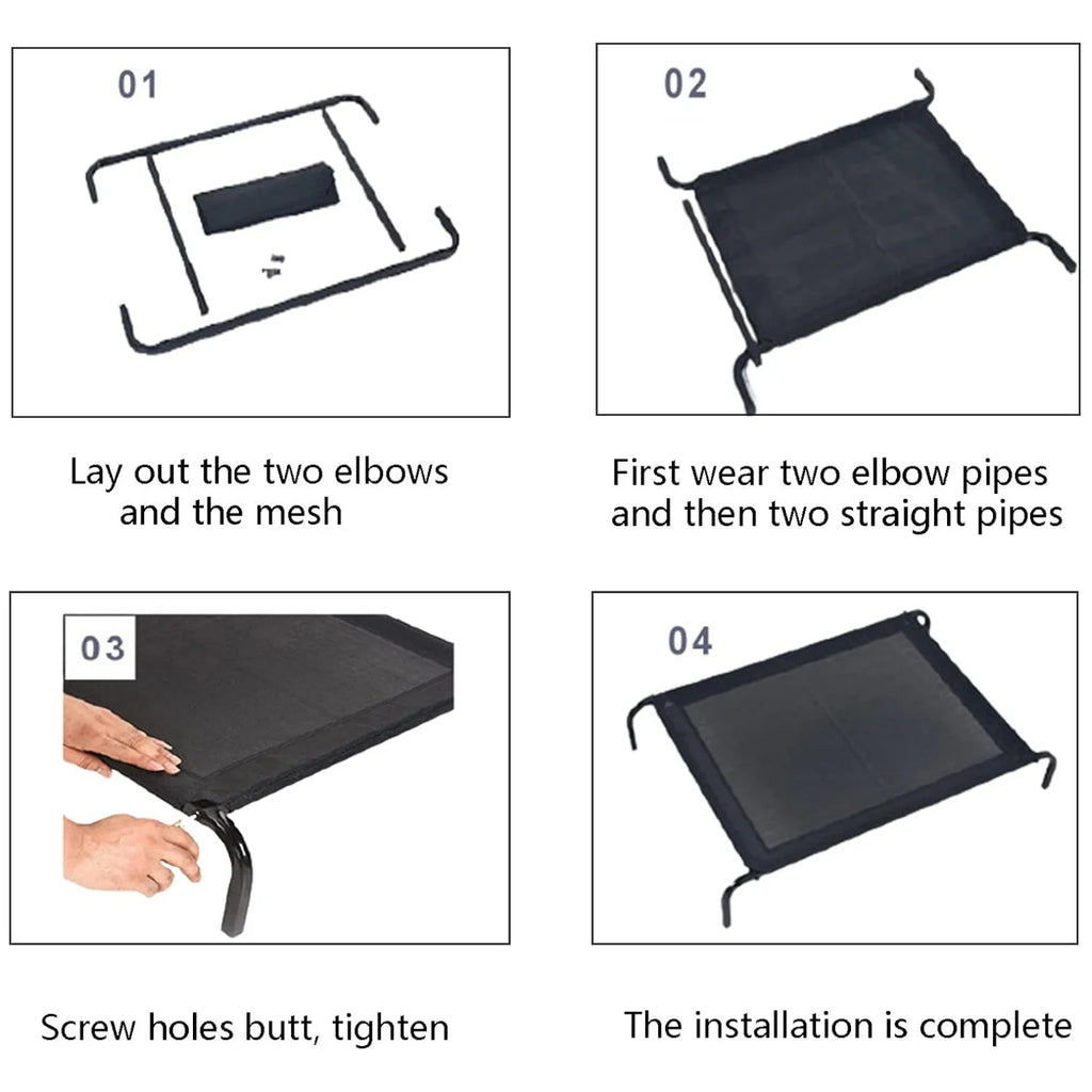Elevated raised dog bed cooling pet cot – S M L sizes – indoor outdoor – UK stock – free delivery