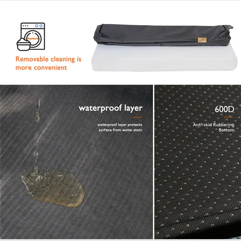 Orthopedic Memory Foam Dog Bed | Waterproof Washable Cover – M/L/XL/XXL – Large Breeds – UK Stock
