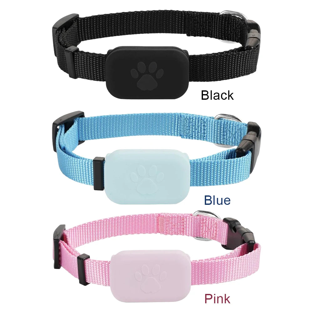 Pet GPS tracker collar – waterproof Bluetooth locator – cats dogs – black blue pink – UK stock – free delivery