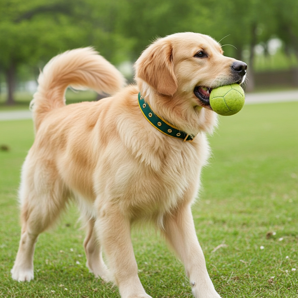 Crufts Soft Padded Dog Collar — Green & Yellow, Comfortable Everyday Wear, 56cm