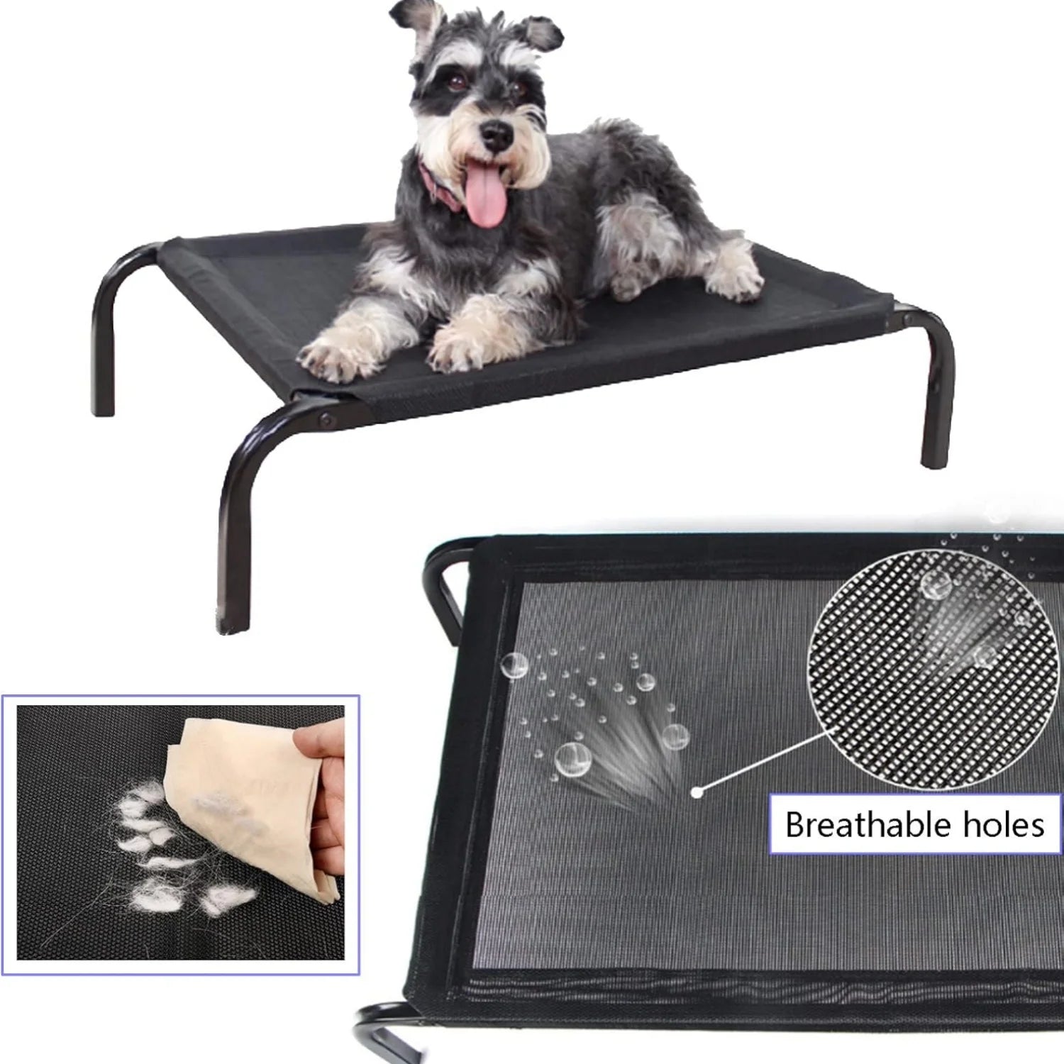 Elevated raised dog bed cooling pet cot – S M L sizes – indoor outdoor – UK stock – free delivery