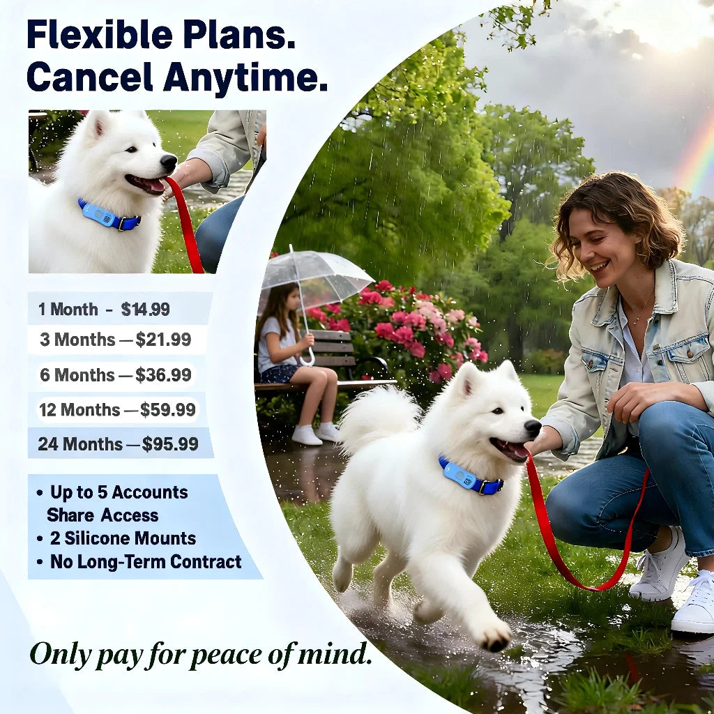 GPS Pet Tracker for Dogs & Cats — Real-Time Tracking — Unlimited Range — Waterproof — UK Stock