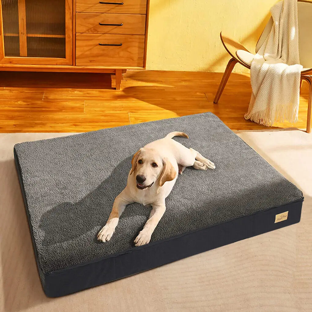 Orthopedic Memory Foam Dog Bed | Waterproof Washable Cover – M/L/XL/XXL – Large Breeds – UK Stock