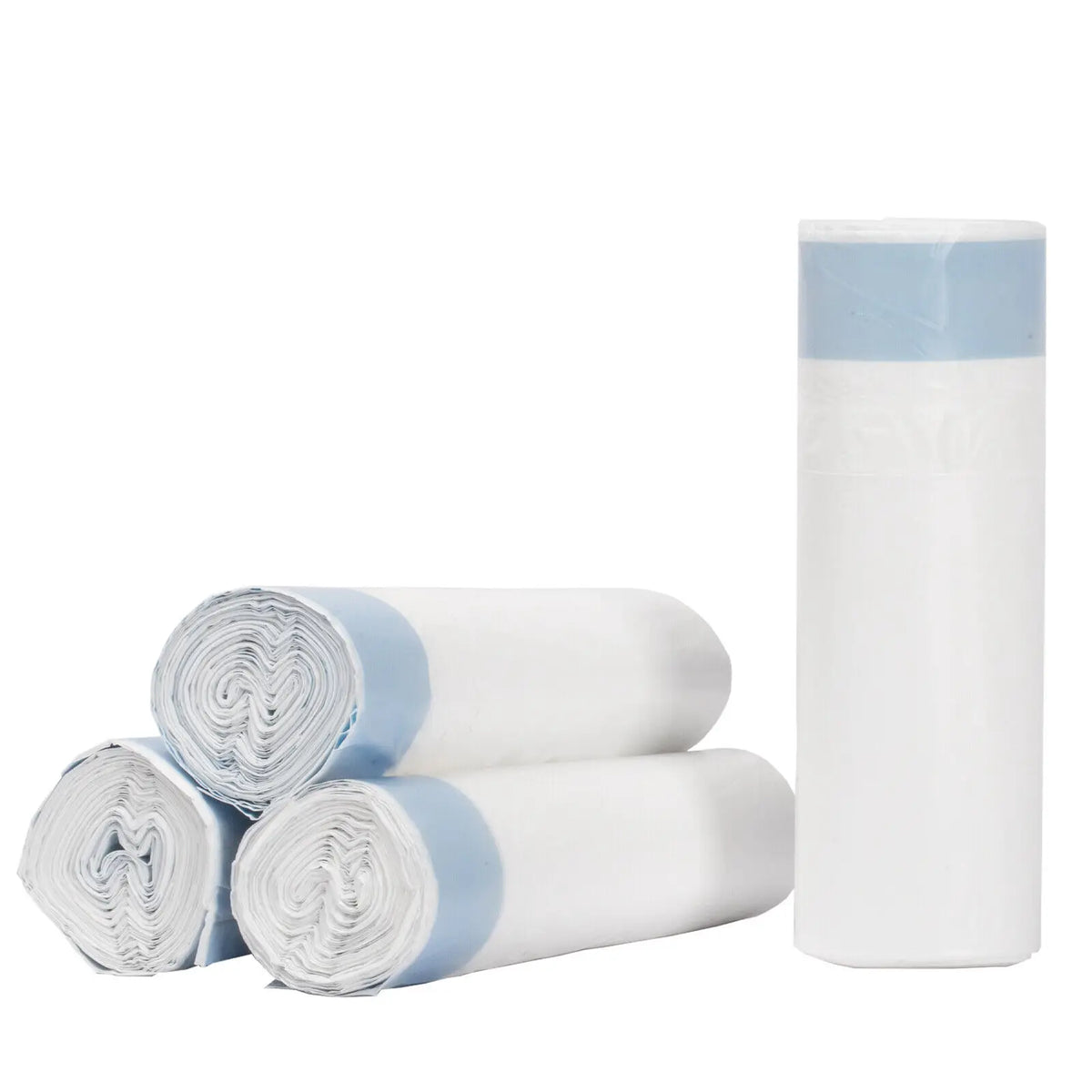 Heavy duty white drawstring cat litter box liners, 4 rolls, fits automatic litter boxes, leak proof and odourless