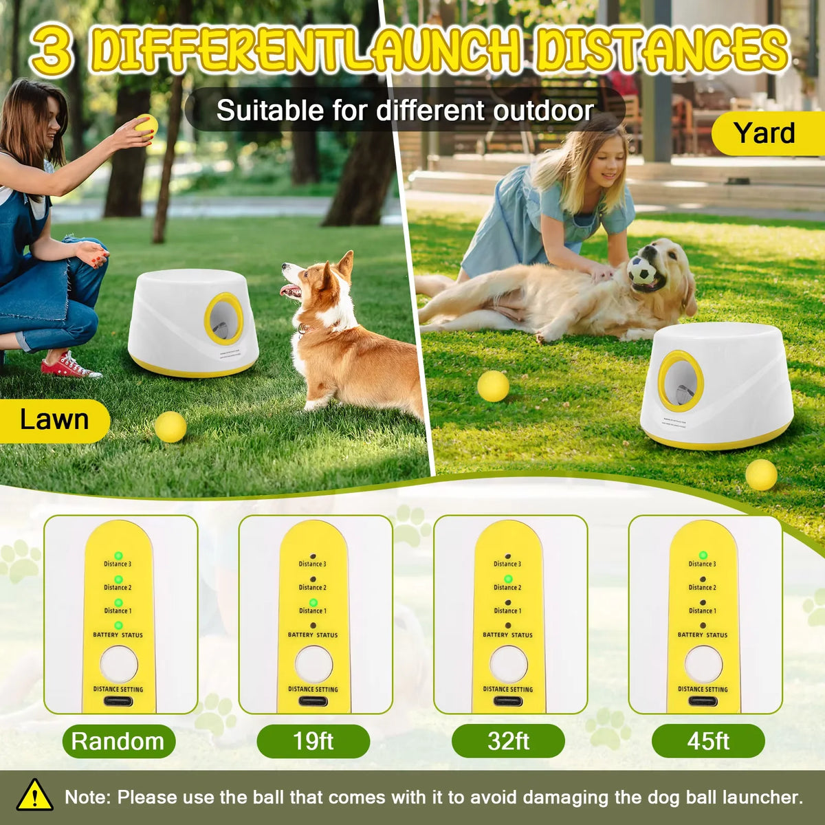 Automatic Dog Ball Launcher — Interactive Fetch Toy — 5 Balls Included — Battery Powered