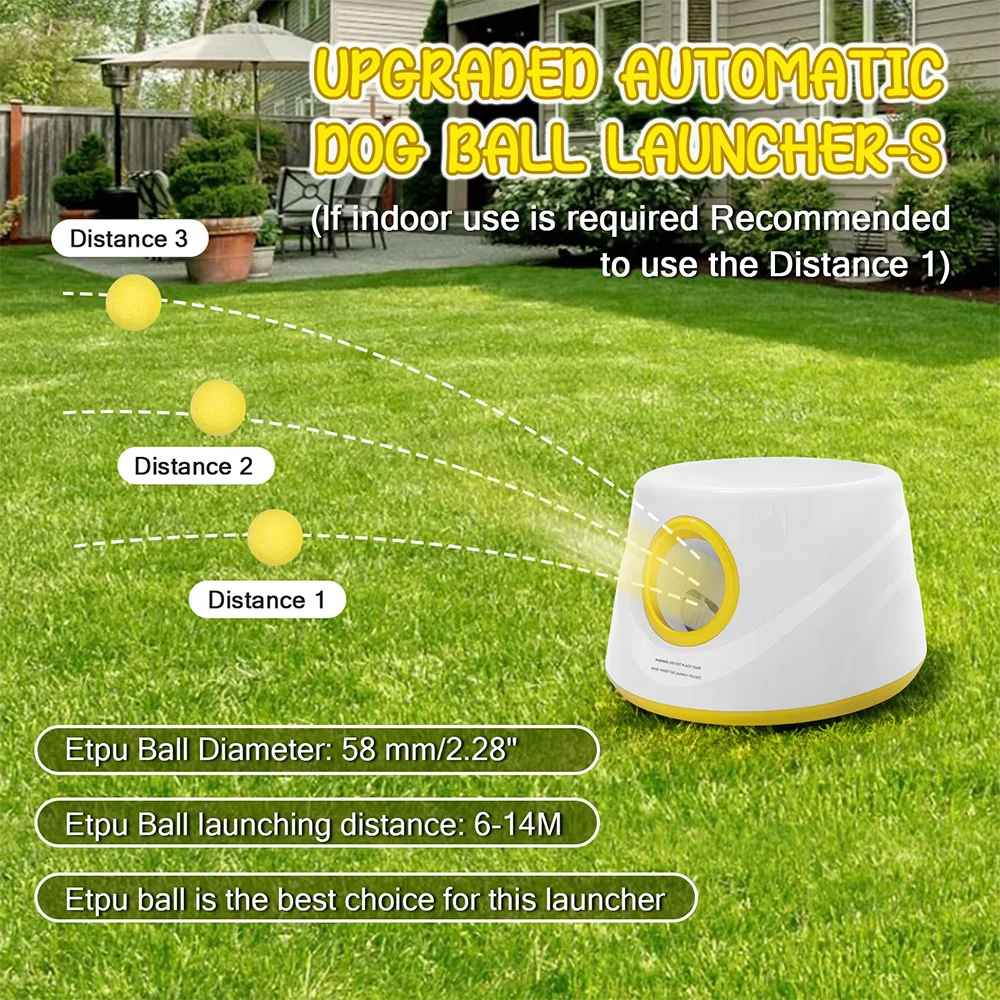 Automatic Dog Ball Launcher — Interactive Fetch Toy — 5 Balls Included — Battery Powered