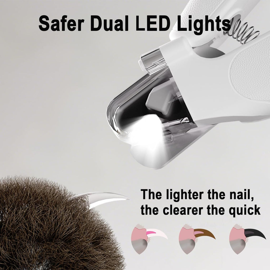 2‑in‑1 pet nail clipper grinder – LED safety – UK stock – free delivery