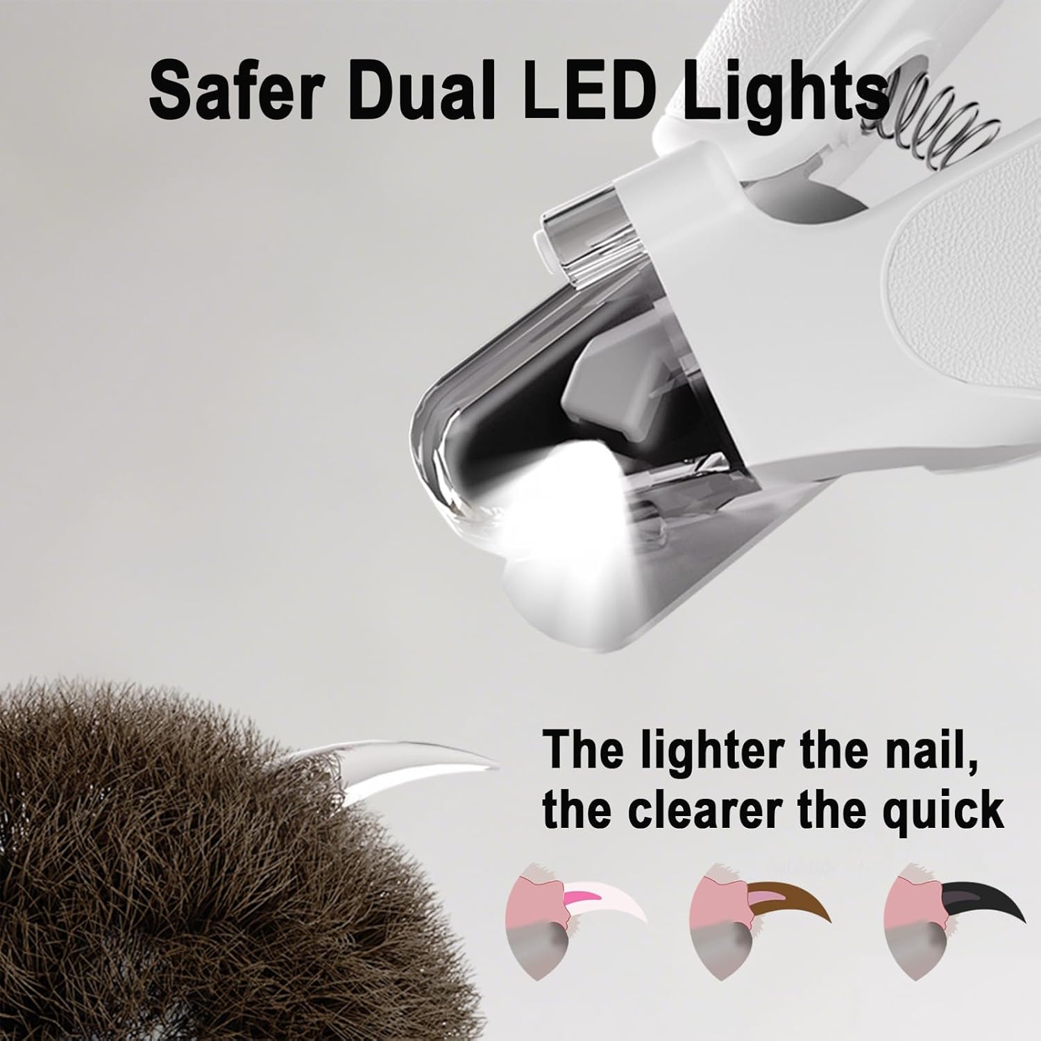 2‑in‑1 pet nail clipper grinder – LED safety – UK stock – free delivery