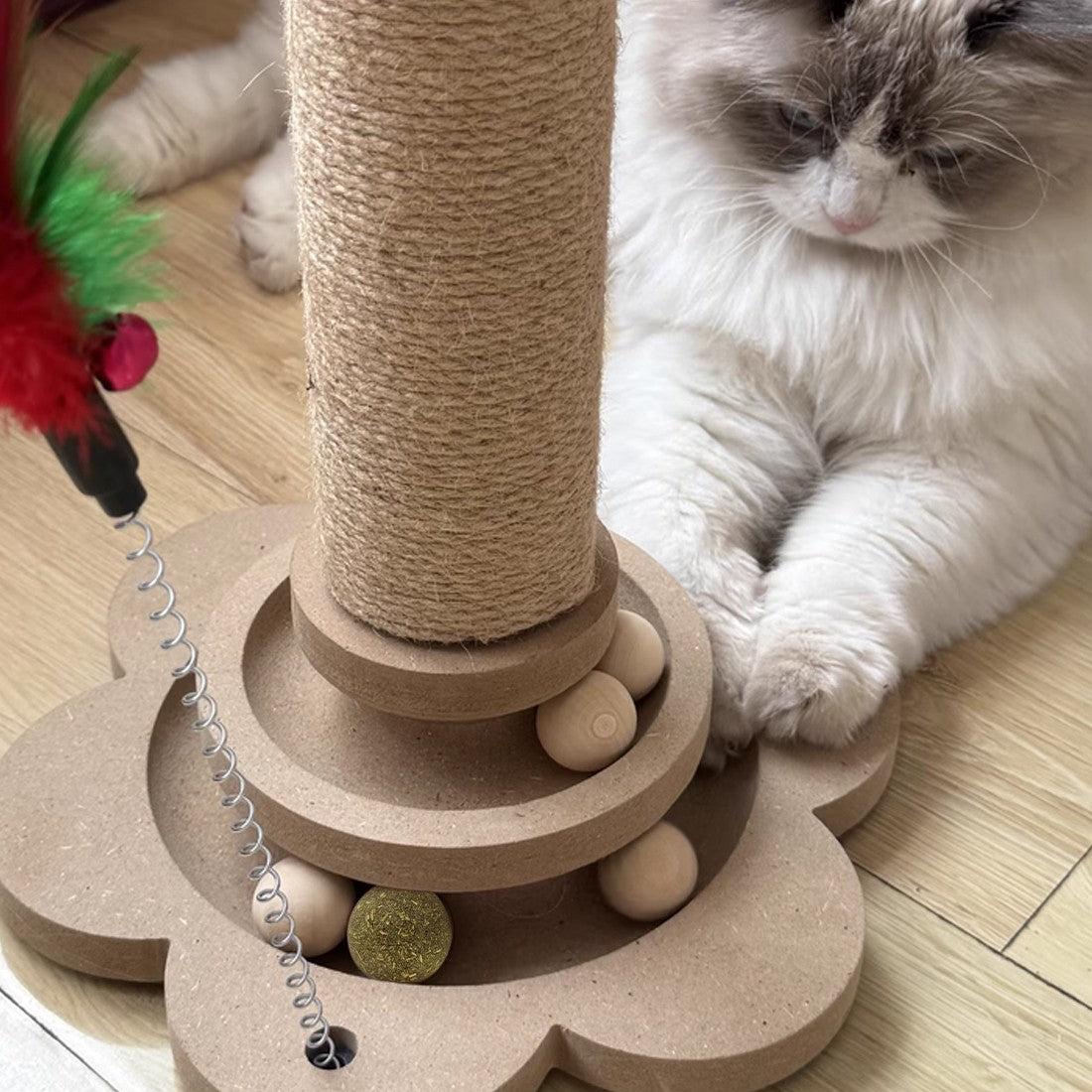 Cat scratching post with toys – UK stock – Free delivery 