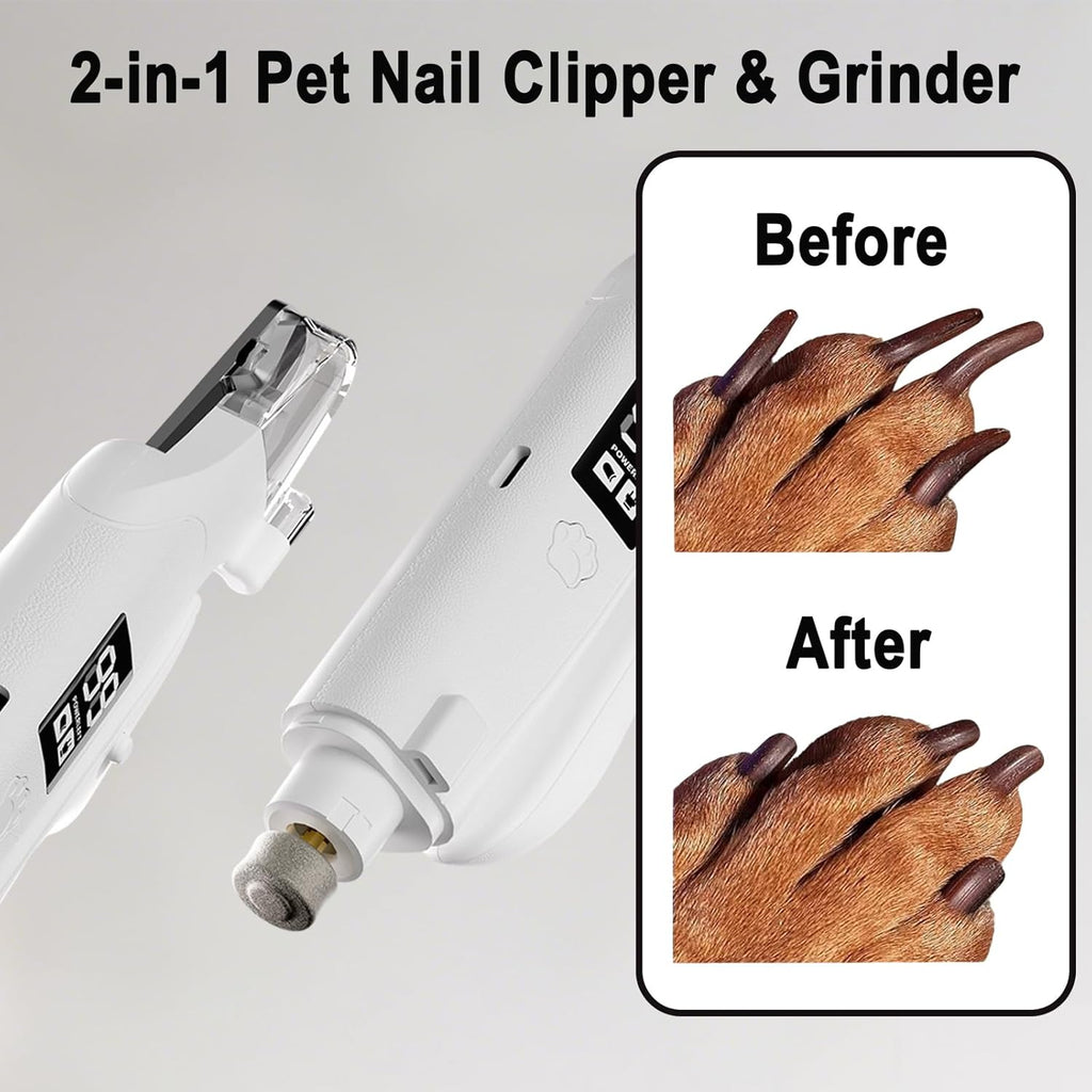 2‑in‑1 pet nail clipper grinder – LED safety – UK stock – free delivery